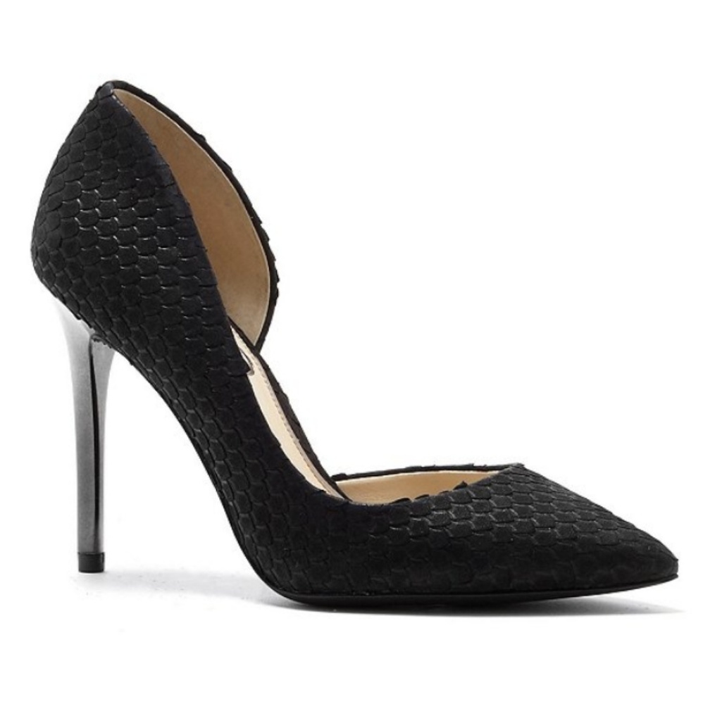 Jessica Simpson LUCINA Black Snake Emboss Heels